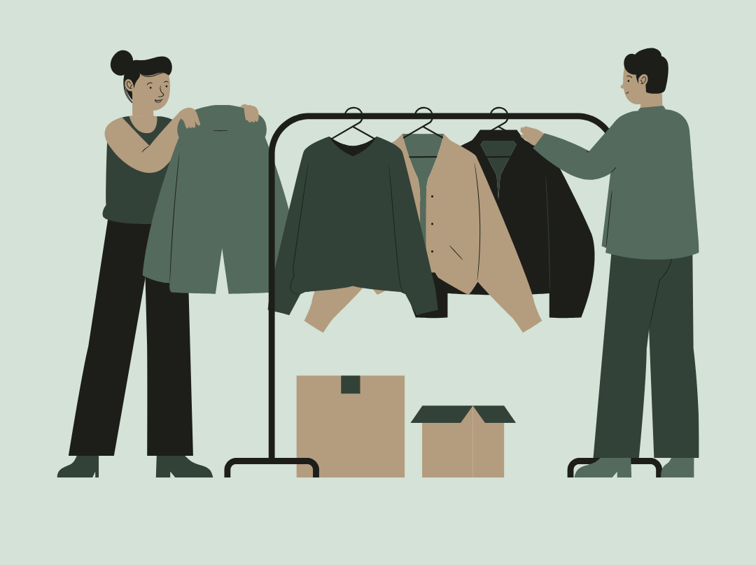 Thrift shopping illustration